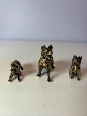 Vintage Cast Metal German Shepherd Figurines